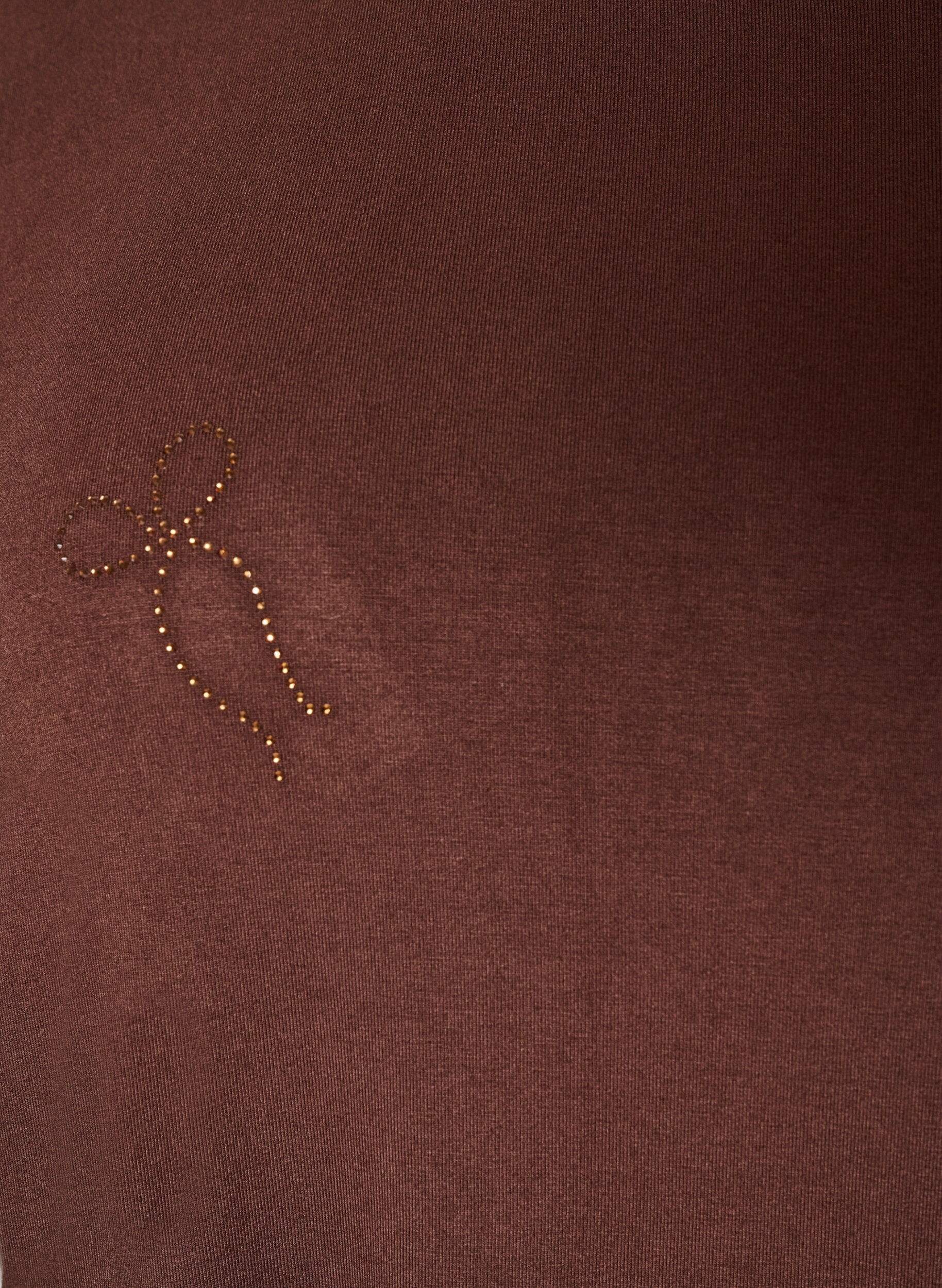 ZizziViskoosinen T-paita strasseilla, Ruskea, Packshot image number 2