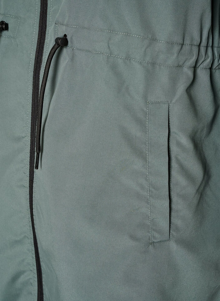 Kevyt hupullinen parka, Vihre&auml;, Packshot image number 3