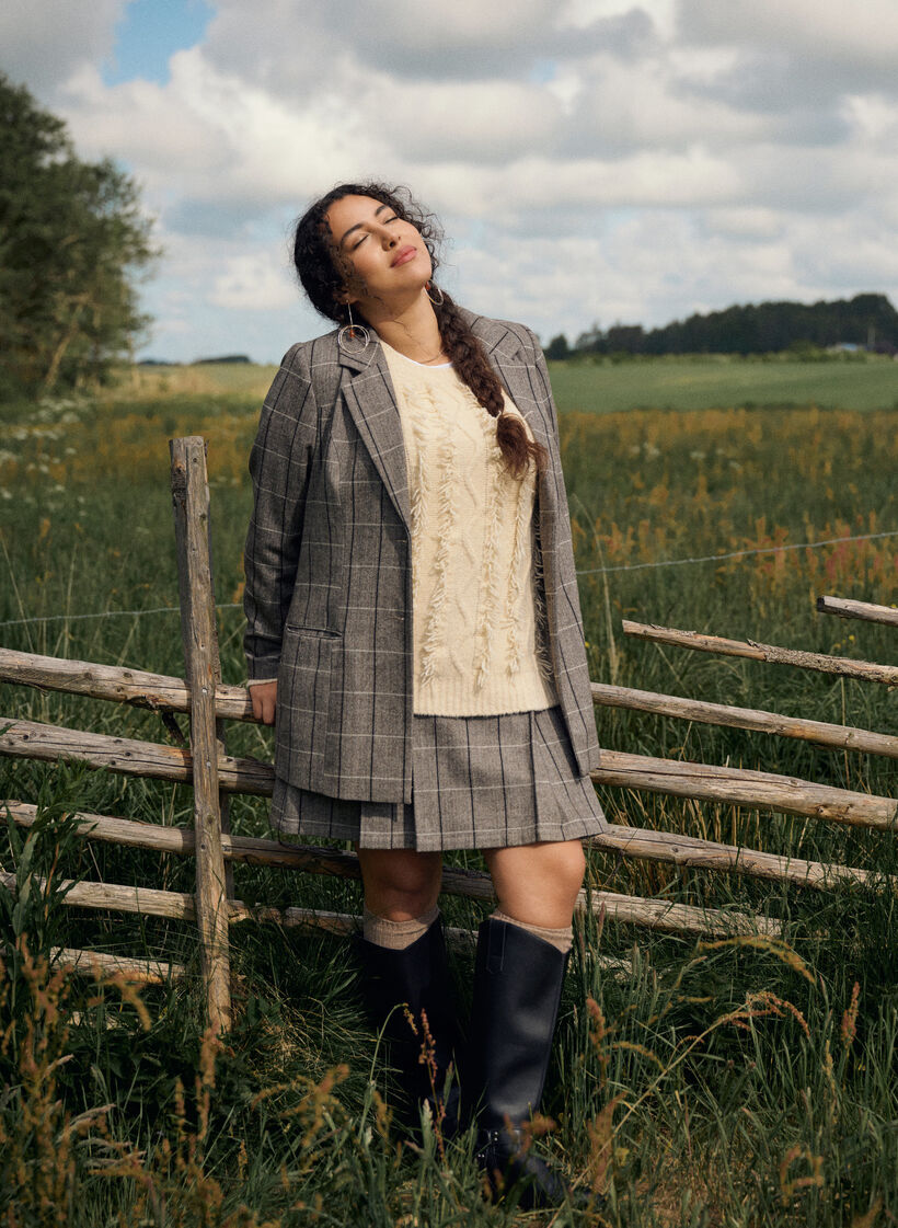 Ruudullinen hame, Ruskea, Image image number 0