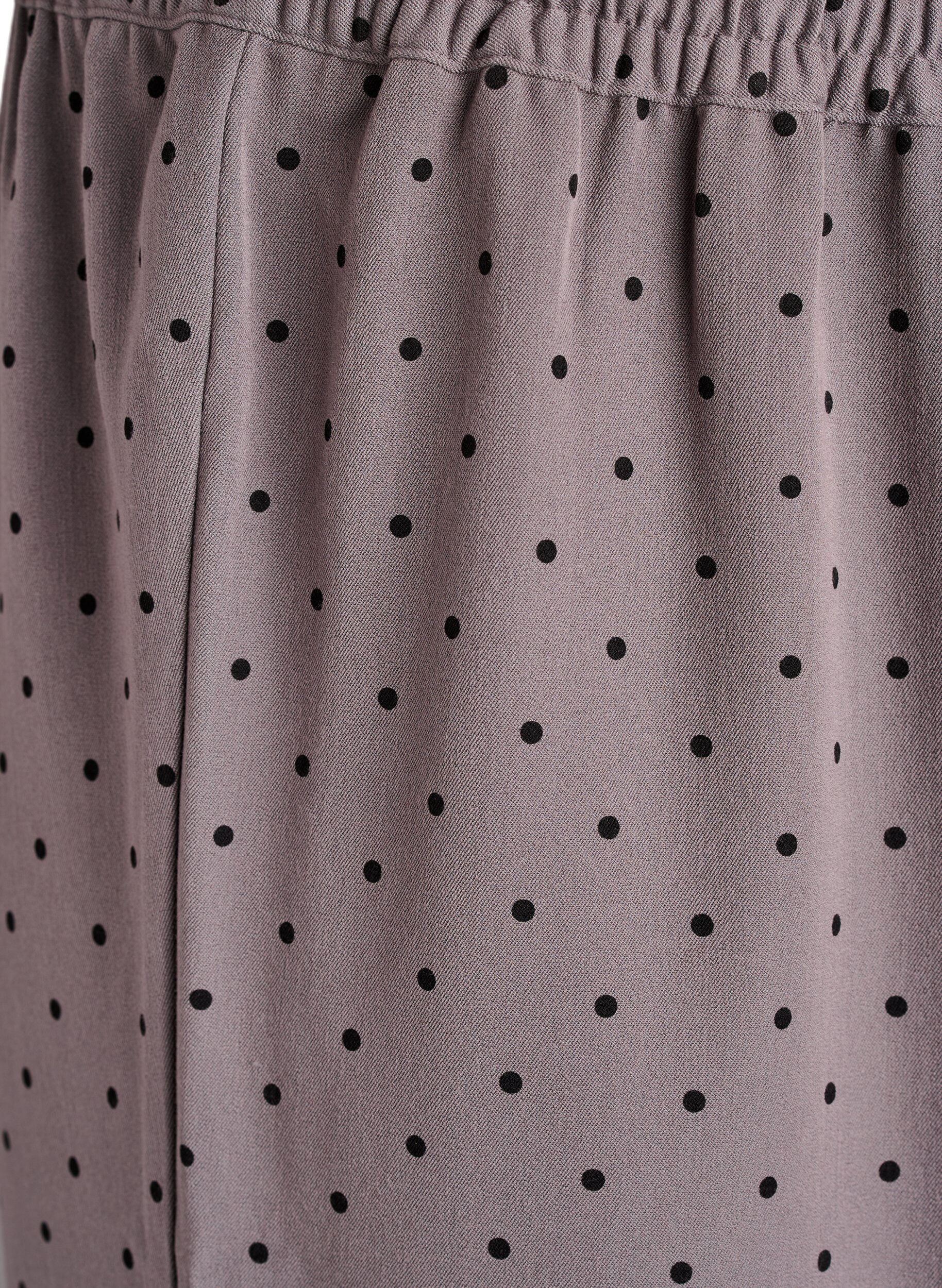 Zizzi Leve&auml;lahkeiset housut korkealla vy&ouml;t&auml;r&ouml;ll&auml;, Harmaa, Packshot image number 2