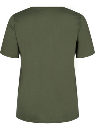 T-paita ekologisesta puuvillasta v-aukolla, Thyme, Packshot image number 1