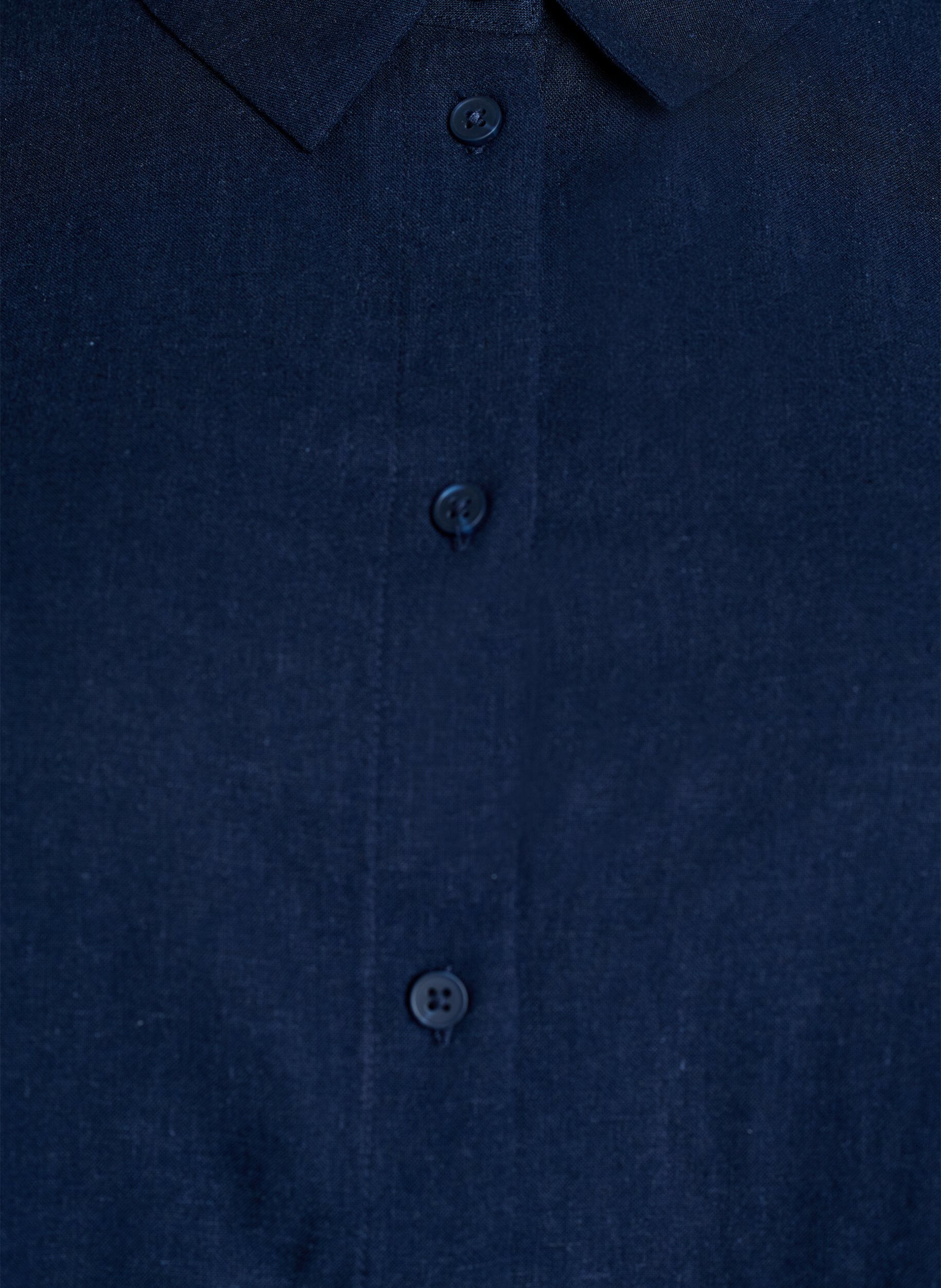 Zizzi Lyhythihainen paita pellavasta ja viskoosista, Sininen, Packshot image number 2