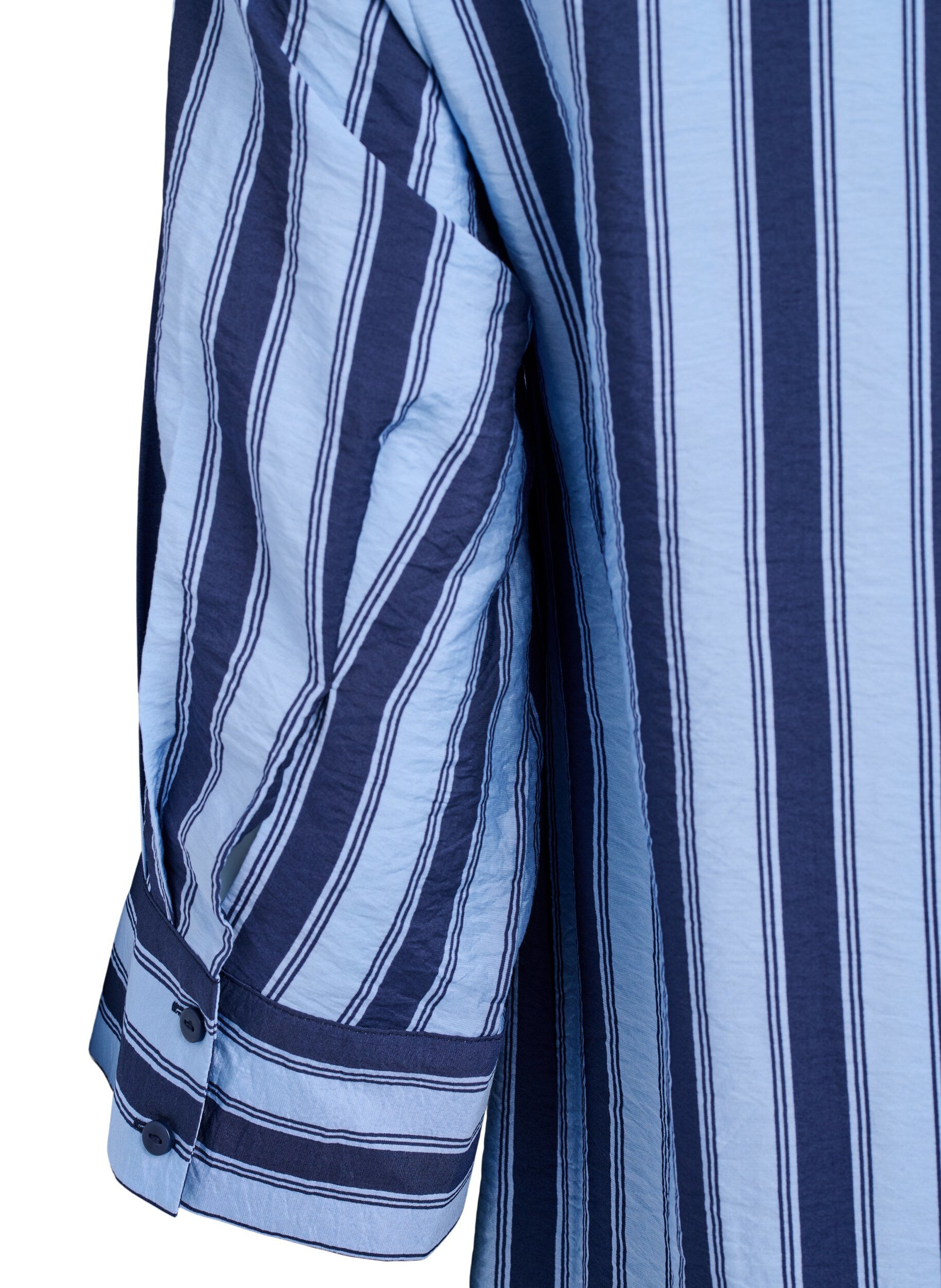 Zizzi Lyhyt mekko kauluksella ja rintataskulla, Sininen, Packshot image number 3