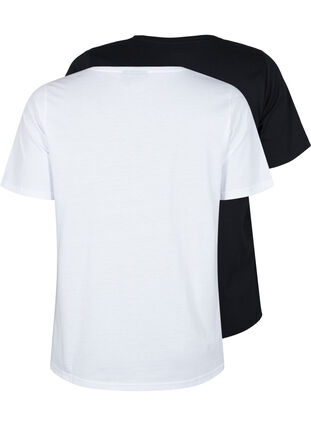 FLASH - 2 kpl t-paitoja v--pääntiellä, White/Black, Packshot image number 1