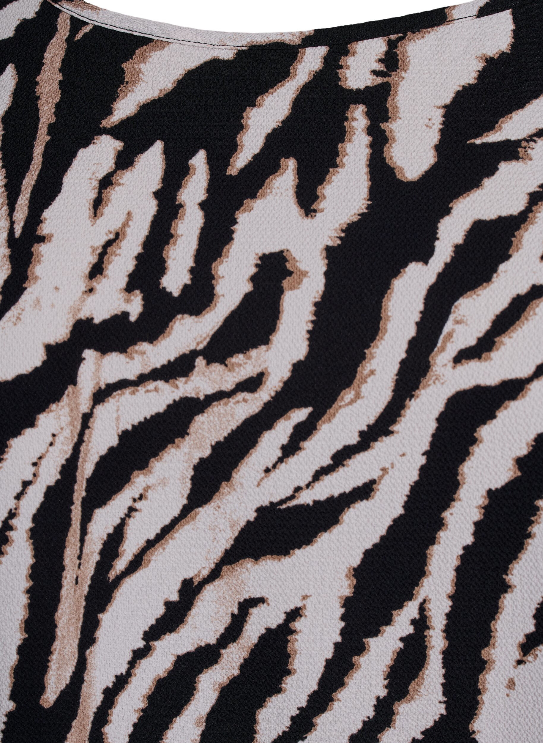 Zizzi Lyhythihainen, kuvioitu mekko, Musta, Packshot image number 2