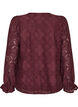 Pitk&auml;hihainen pusero pitsikuviolla, Tumma Bordeaux, Packshot image number 1