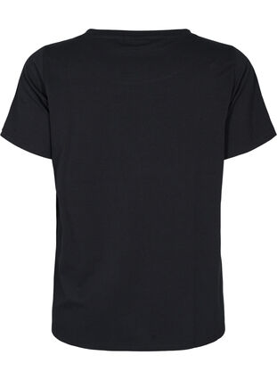 Puuvillainen t-paita painatuksella ja lyhyillä hihoilla, Black Take The Time, Packshot image number 1