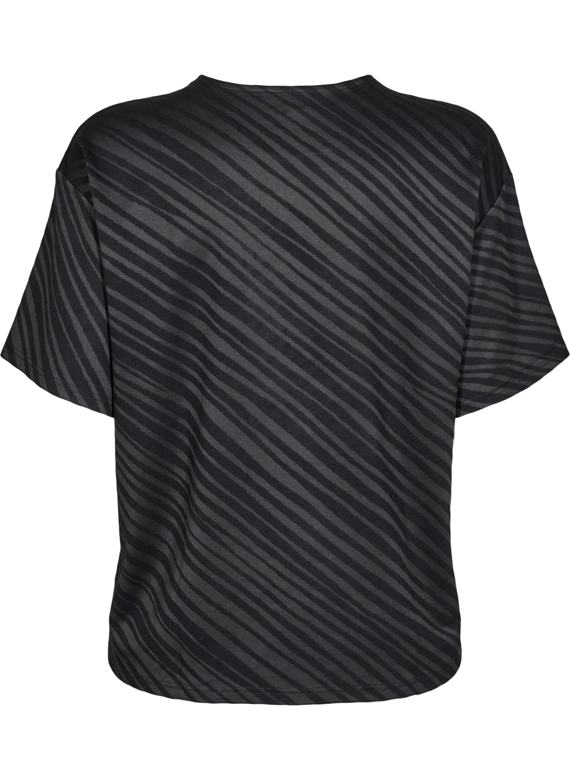 Zizzi Ylisuuri pusero kuviolla, Musta, Packshot image number 1