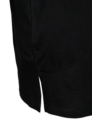 Yksivärinen oversize t-paita v-pääntiellä, Black, Packshot image number 3
