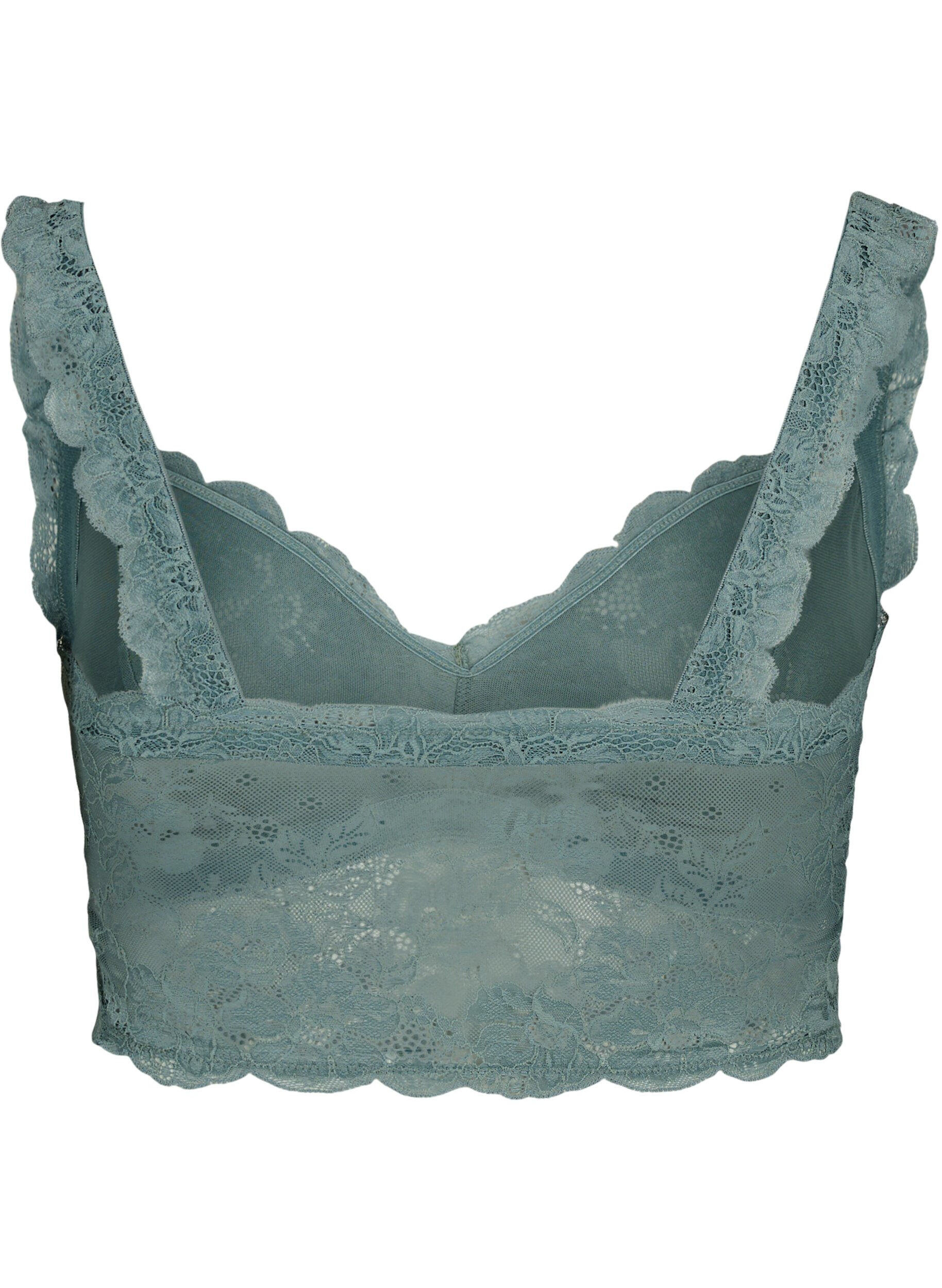 Zizzi Pitsinen bralette ilman kaaritukea, Balsam Green Ass, Packshot image number 1