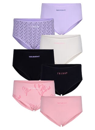 7-pack alushousut tavallisella vyötäröllä, Purple Rose Mix, Packshot image number 0