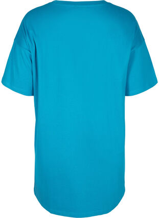 Pitkä lyhythihainen t-paita puuvillasta, Fjord Blue, Packshot image number 1