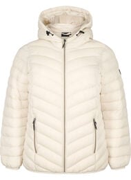 Kevyttakki hupulla, Beige