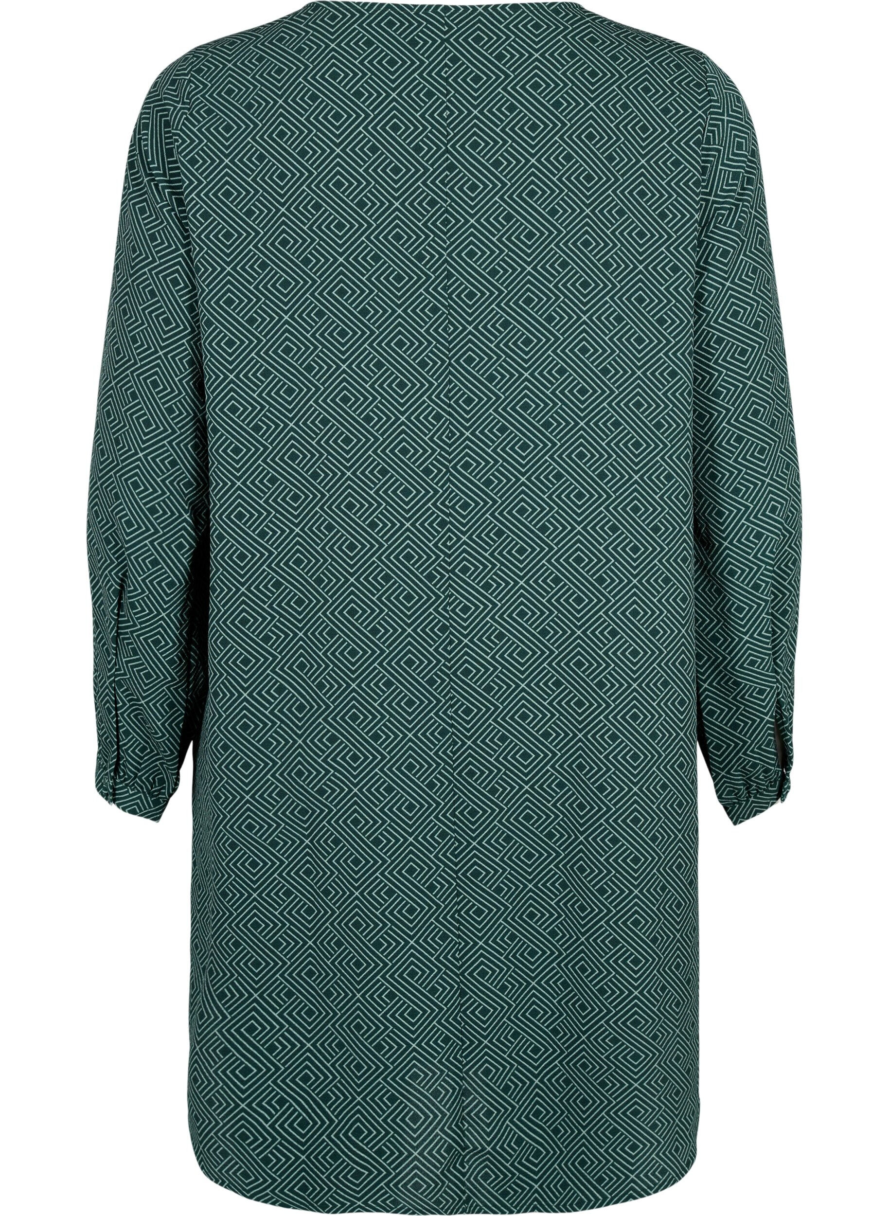 Zizzi V-kauluksellinen mekko kuviolla, Scarab Graphic AOP, Packshot image number 1