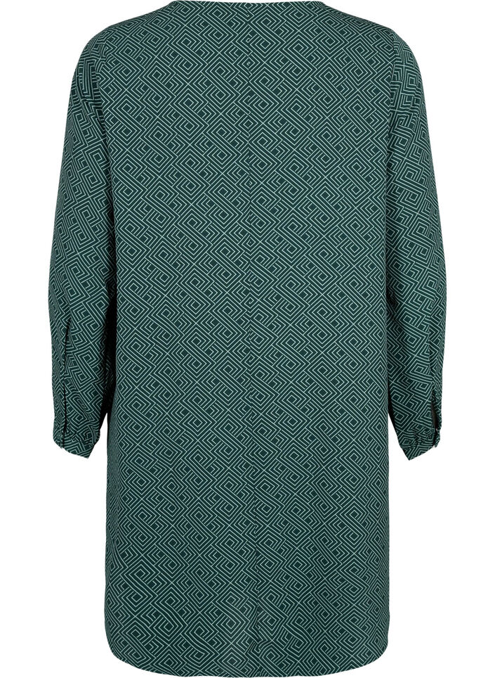 V-kauluksellinen mekko kuviolla, Scarab Graphic AOP, Packshot image number 1