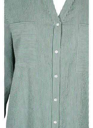 Raidallinen paitamekko puuvillasta, Green Stripe, Packshot image number 2