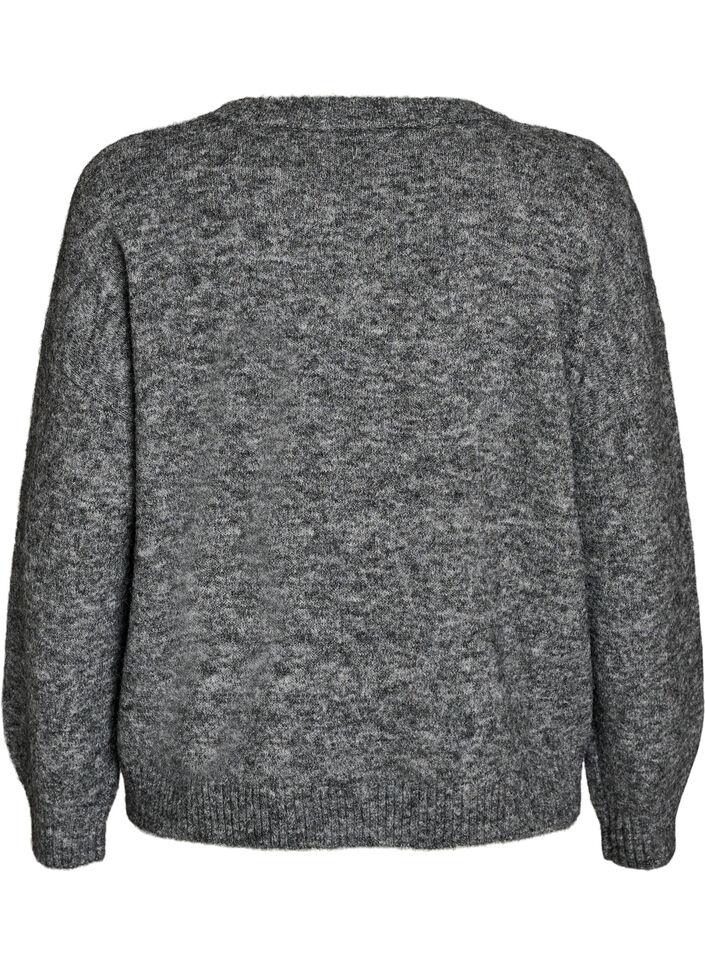 Neulepusero kukka-applikaatiolla, Harmaa, Packshot image number 1