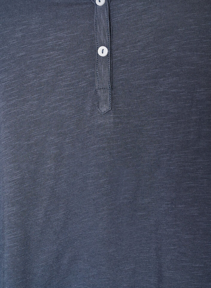 T-paita nappiyksityiskohdilla, Sininen, Packshot image number 2
