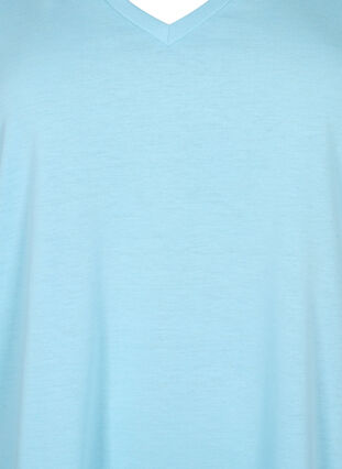 Lyhythihainen t-paita v-pääntiellä, Sky Blue, Packshot image number 2