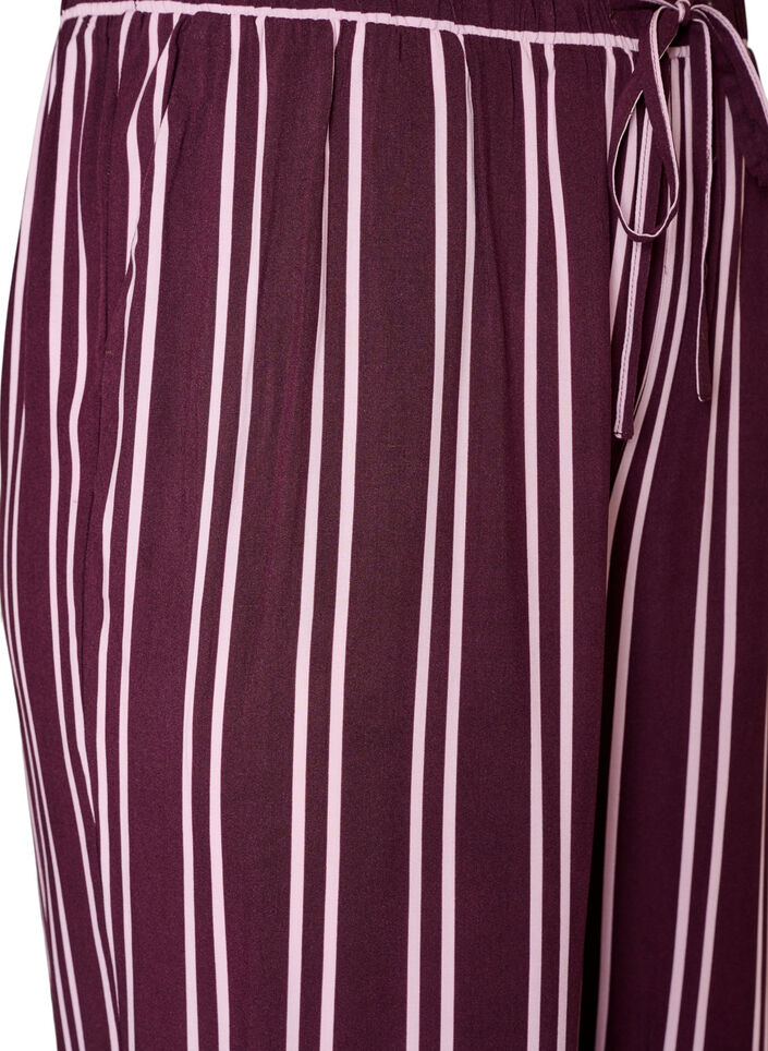 Rennot raidalliset pyjamahousut, Tumma Bordeaux, Packshot image number 2