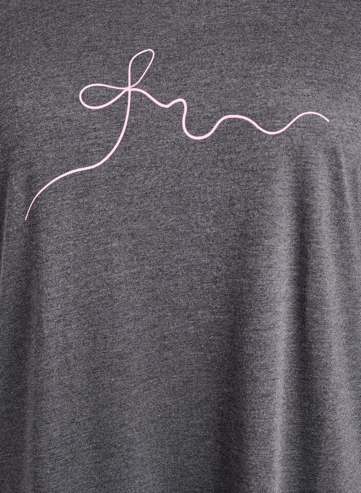 Lyhythihainen yöpaita tekstiprintillä, Musta, Packshot image number 2