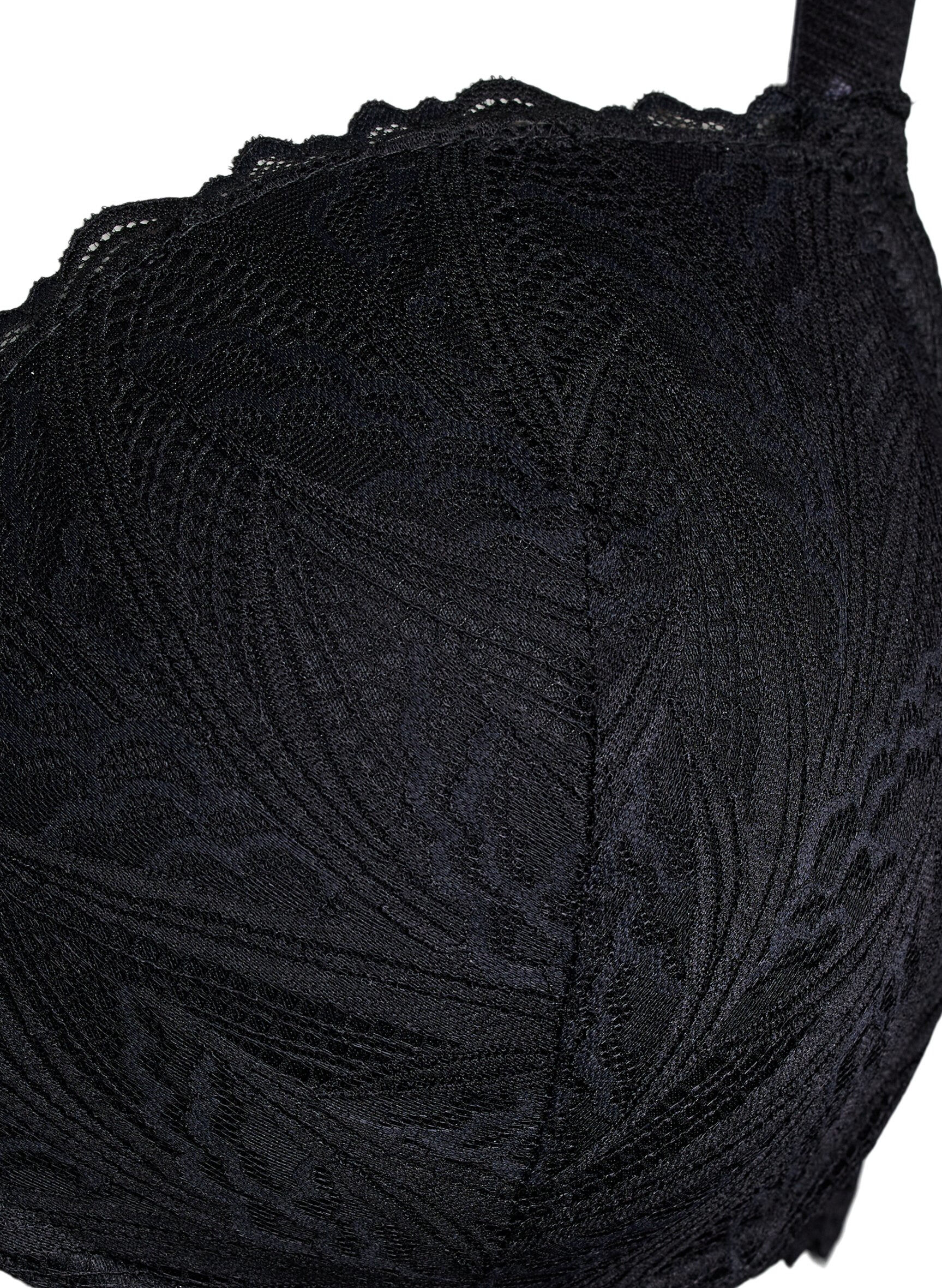 Zizzi Muotoillut, kaarituelliset pitsirintaliivit, Musta, Packshot image number 2