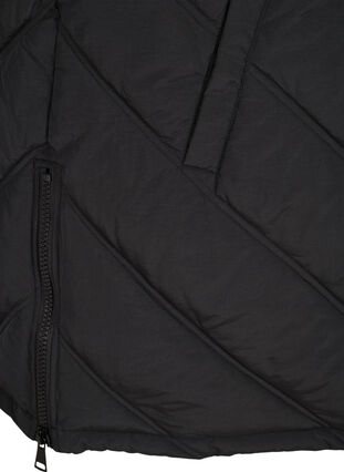 Pitkä liivi korkealla kauluksella ja taskuilla , Black, Packshot image number 3