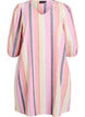 Lyhyt mekko pellavasta ja viskoosista, 3/4-hihoilla., Keltainen, Packshot image number 0