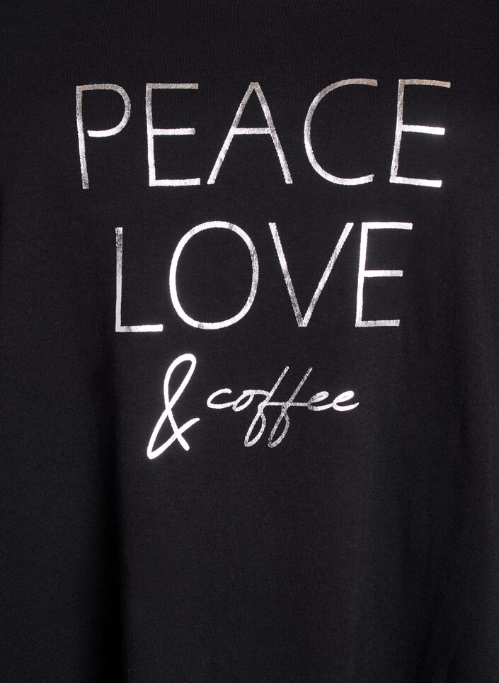 Lyhythihainen yöpaita luomupuuvillaa, Musta, Packshot image number 2