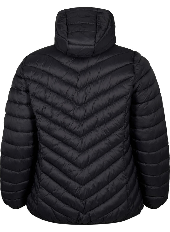 Kevyttakki hupulla, Musta, Packshot image number 1