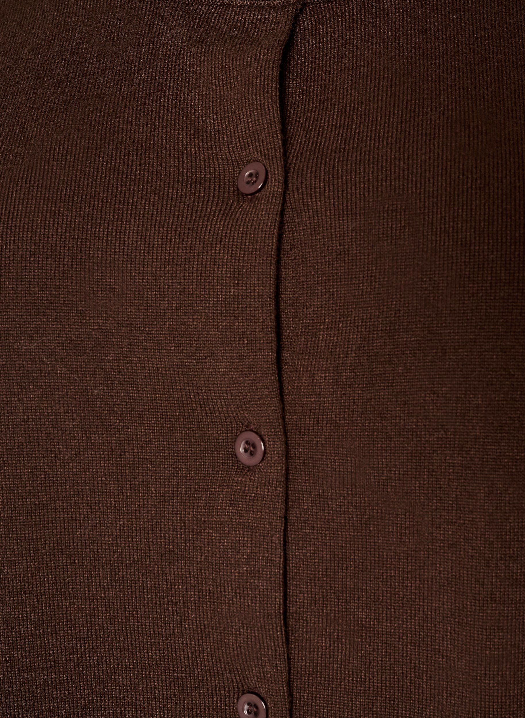 ZizziHienoneulottu neuletakki py&ouml;re&auml;ll&auml; p&auml;&auml;ntiell&auml;, Ruskea, Packshot image number 2