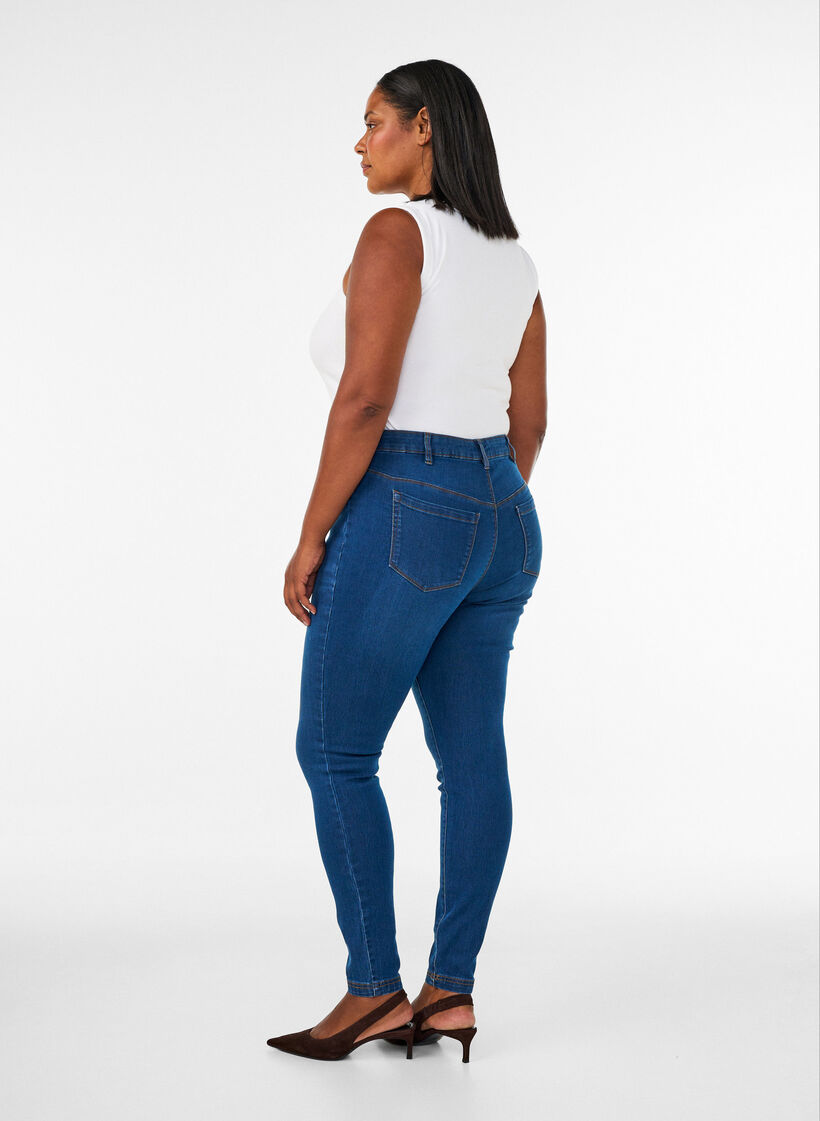 Jeggingsit puuvillasekoitteesta, Blue denim, Model image number 1