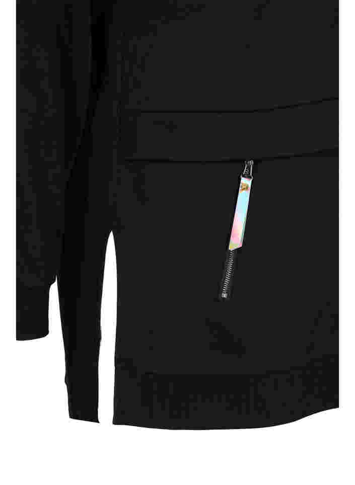 Collegepaita hupulla ja taskuilla, Black, Packshot image number 3