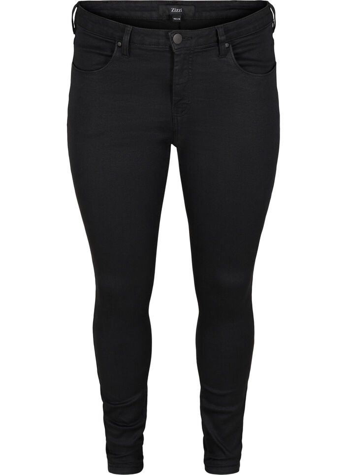 Super slim Amy-farkut korkealla vy&ouml;t&auml;r&ouml;ll&auml;, Black, Packshot image number 0