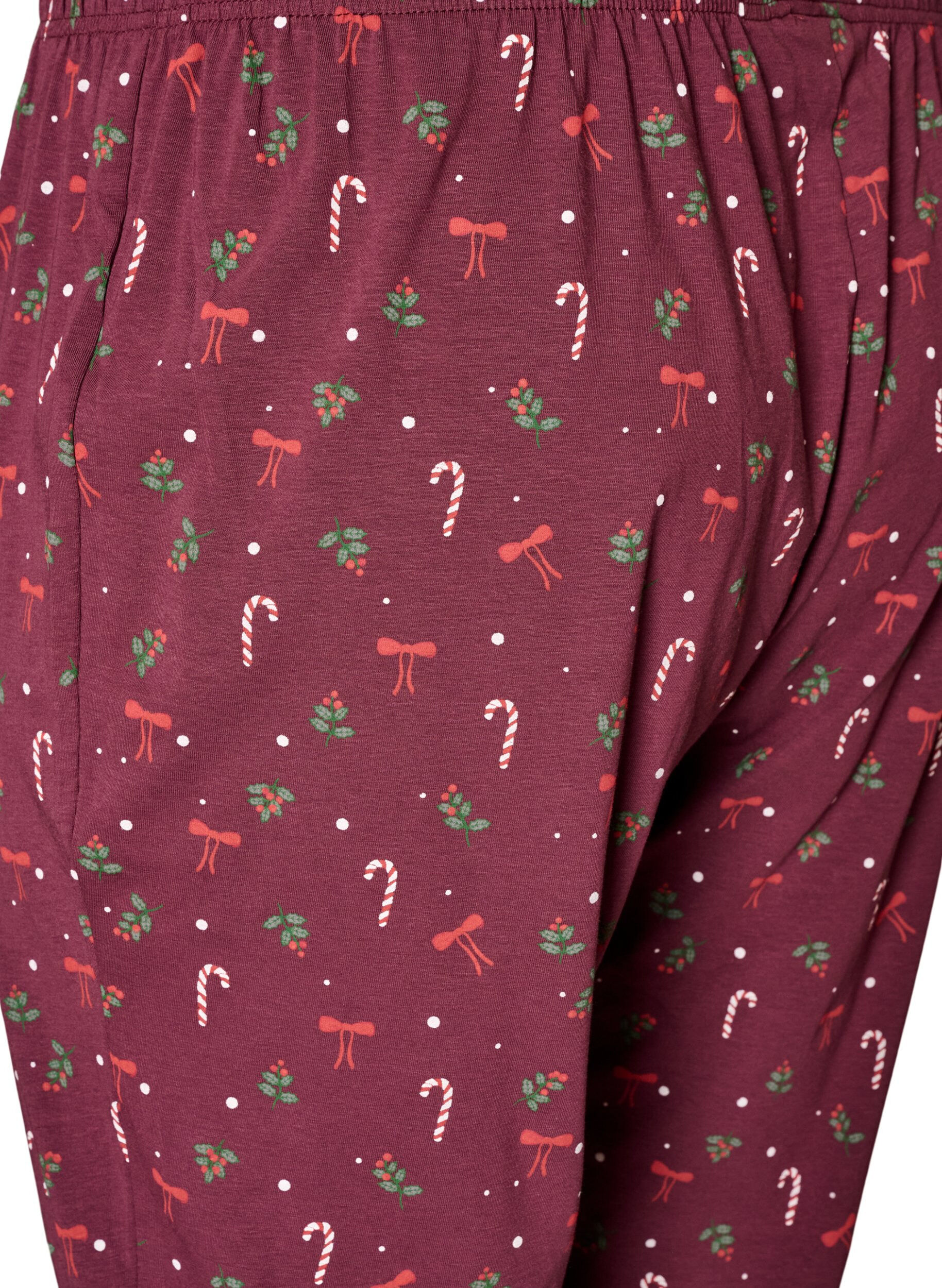 ZizziPainetut pyjamahousut, Tumma Bordeaux, Packshot image number 3