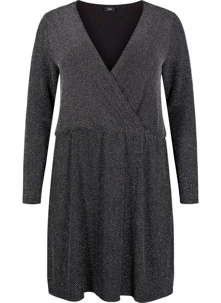 Kimaltava mekko siksak-kuviolla, Silver ZigZagShimmer, Packshot image number 0