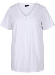 Yksivärinen oversize t-paita v-pääntiellä, Bright White