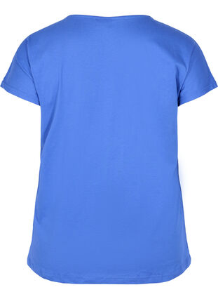 Väljä puuvillainen t-paita lyhyillä hihoilla, Dazzling Blue SUNNY, Packshot image number 1