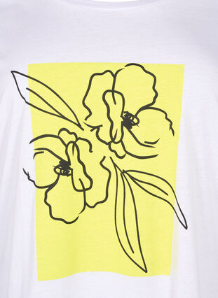 Kuvioitu puuvillainen T-paita, B. White w. Sulphur, Packshot image number 2