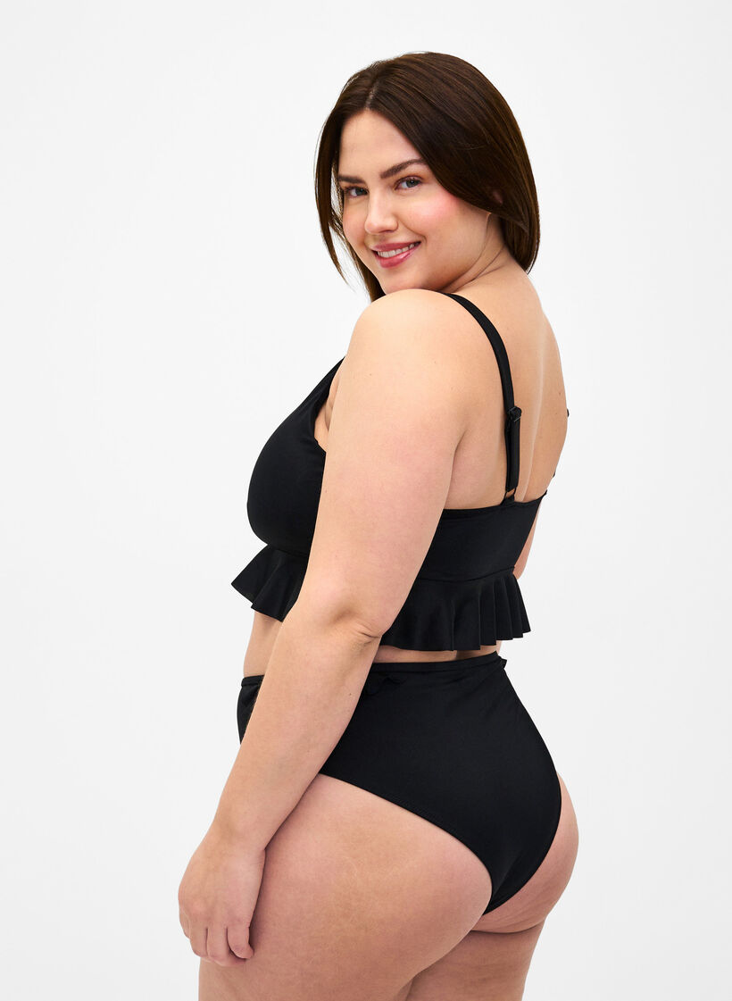 Bikinialaosa röyhelöillä, Musta, Model image number 1