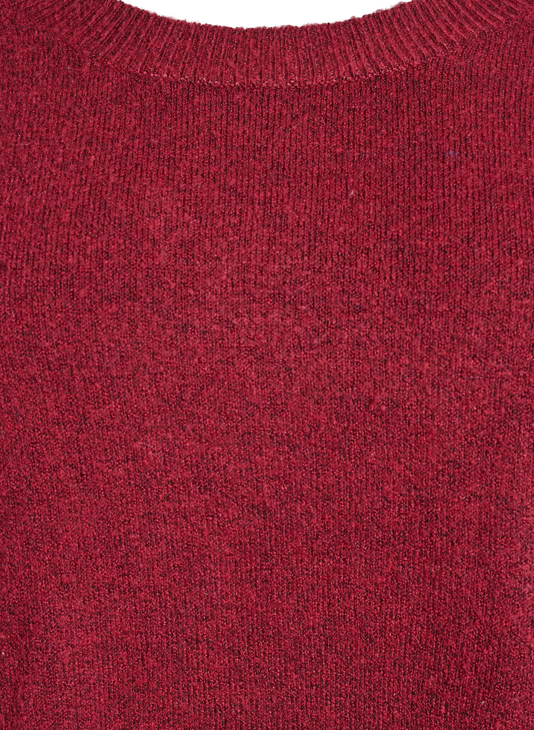 Zizzi Pitk&auml; neulepusero pallonapeilla, Tumma Bordeaux, Packshot image number 2