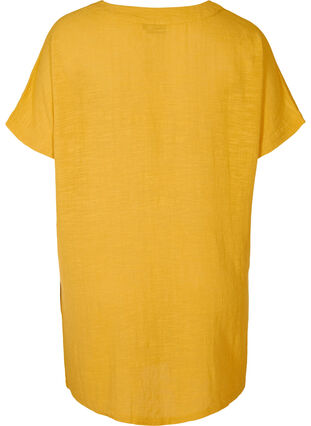 Lyhythihainen tunika puuvillasta, Golden Yellow, Packshot image number 1
