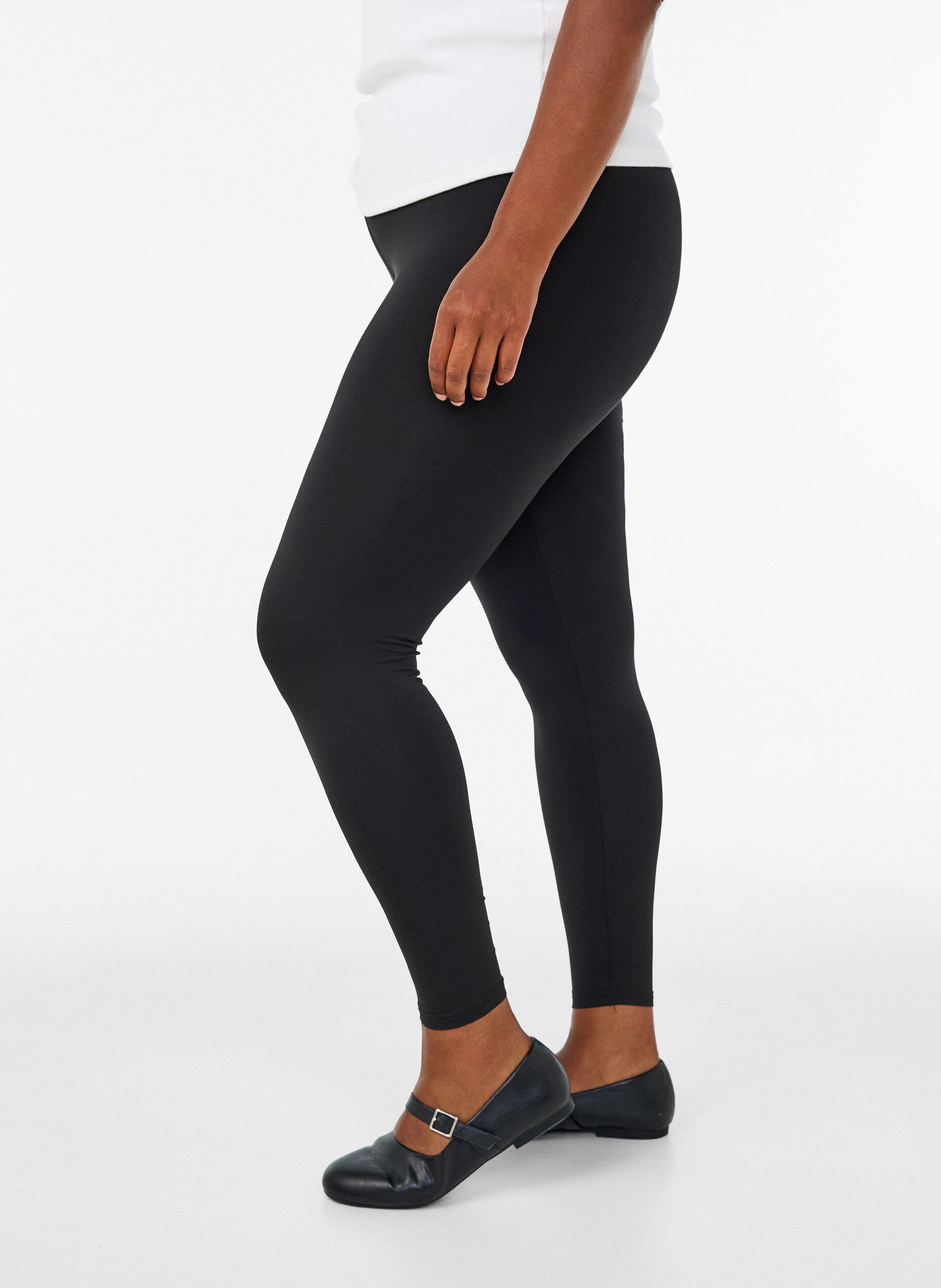 Zizzi2-pack basic -leggingsit, Musta, Model image number 3