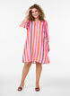 Lyhyt mekko pellavasta ja viskoosista, 3/4-hihoilla, Vaaleanpunainen, Model image number 1
