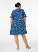 A-linjainen farkkumekko kukkakuviolla, Sininen, Model image number 2