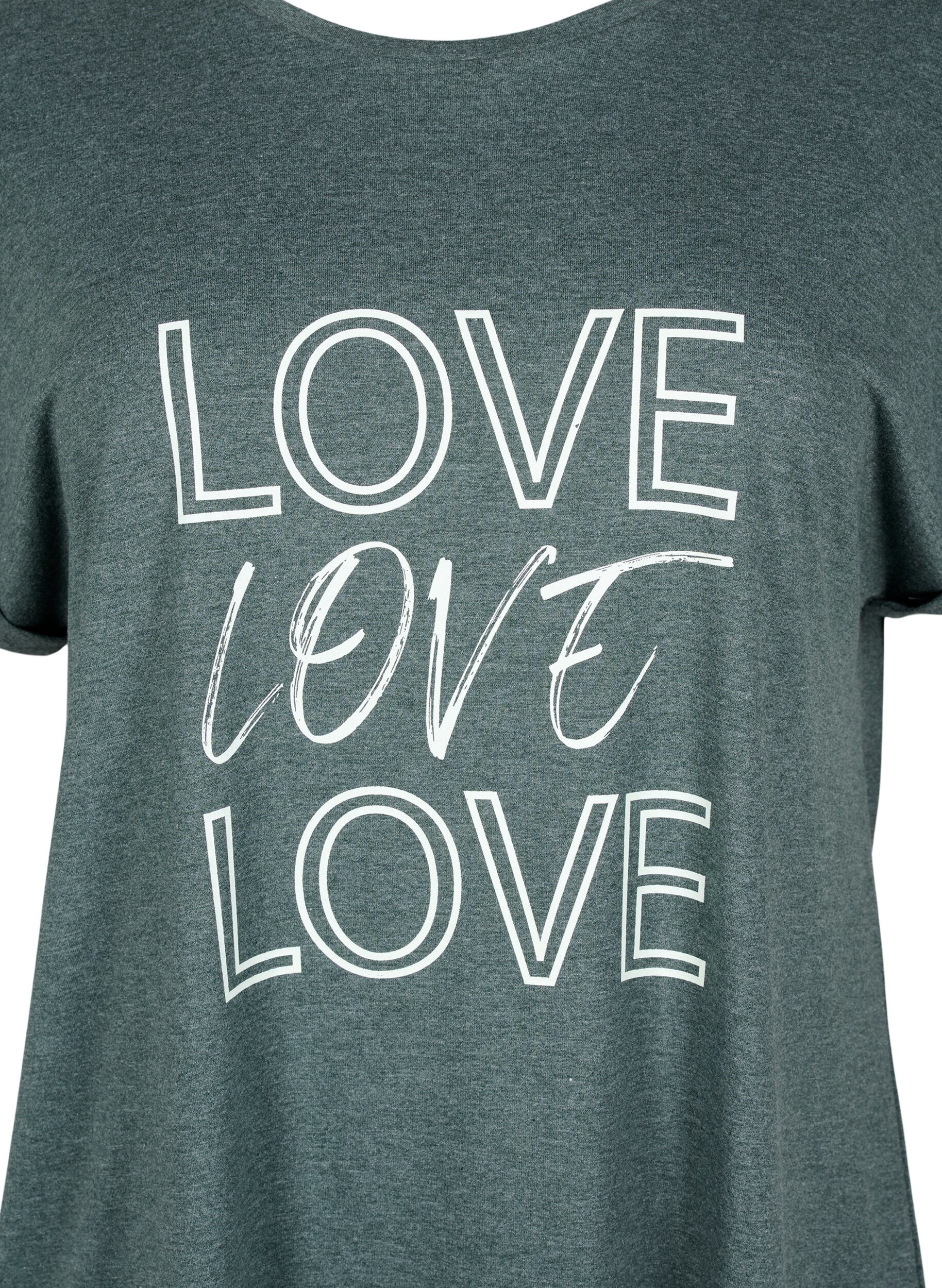 Zizzi Lyhythihainen y&ouml;paita tekstipainatuksella, , Packshot image number 2