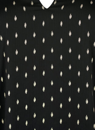 Kuosillinen pusero, jossa on v-pääntie, Black w. Gold, Packshot image number 2