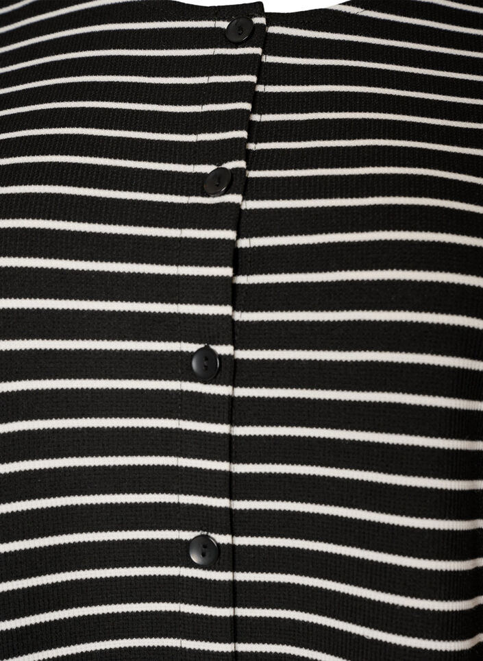 Pusero ribbineuloksella ja nappikiinnityksell&auml;, Musta, Packshot image number 2