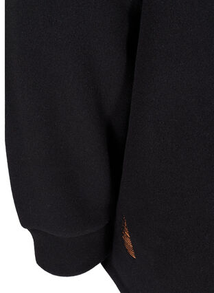Korkeakauluksinen svetari fleecestä vetoketjulla , Black, Packshot image number 3