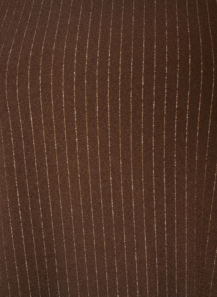Lyhyt A-linjainen mekko kimalteraidoilla, Ruskea, Packshot image number 2